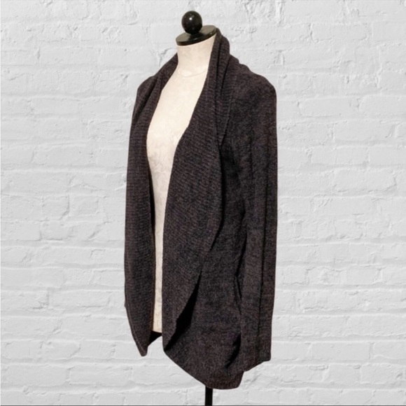 Barefoot Dreams Cozy Chic Lite Circle Cardigan Open Front Dark Gray Medium - Picture 5 of 10